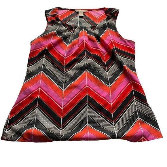Banana Republic tank blouse geometric design in black red and pink XS - Picture 1 of 6